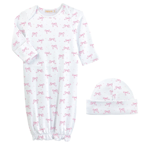BCC Tiny Pretty Bows Print Gown/Hat
