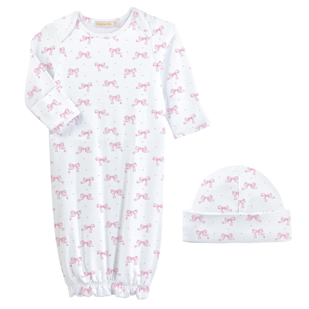 BCC Tiny Pretty Bows Print Gown/Hat