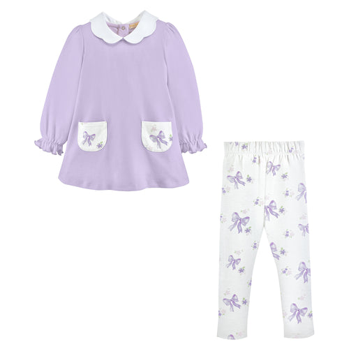 BCC Lavender Bows Legging Set