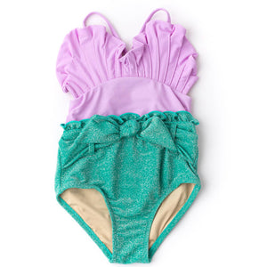 Shade Critters Shimmer Mermaid One Piece-Purple/Green