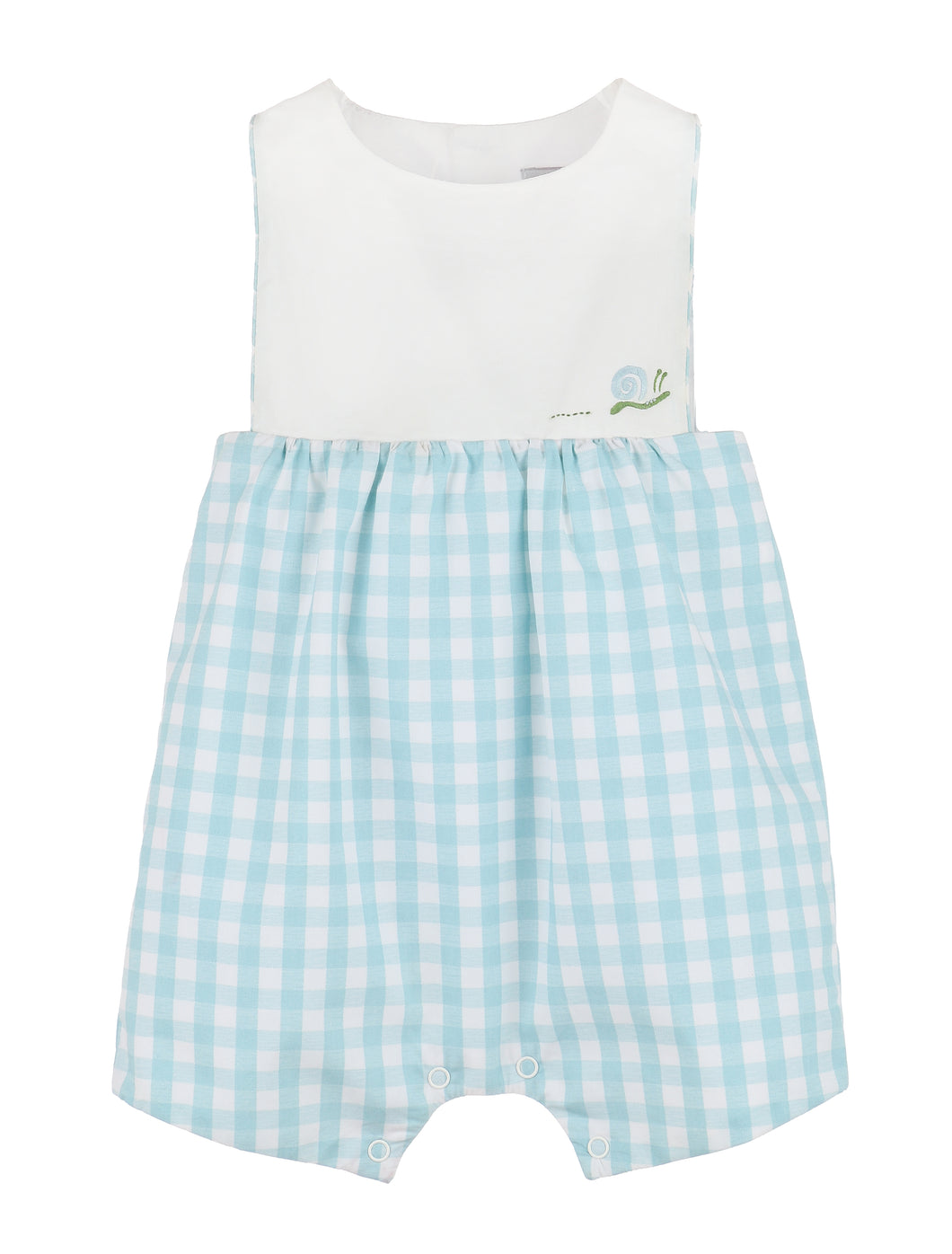 Sophie & Lucas Blue Check Snail Sunsuit