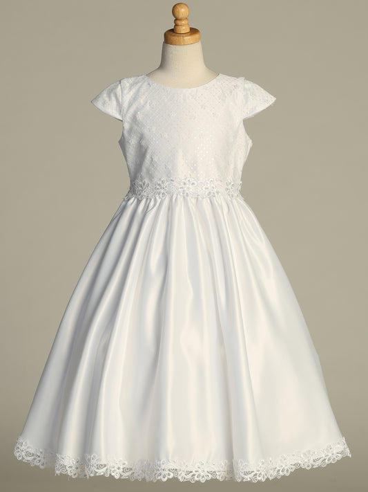 Swea Pea & Lilli Emb. Tulle Dress w/ Satin Skirt & Lace