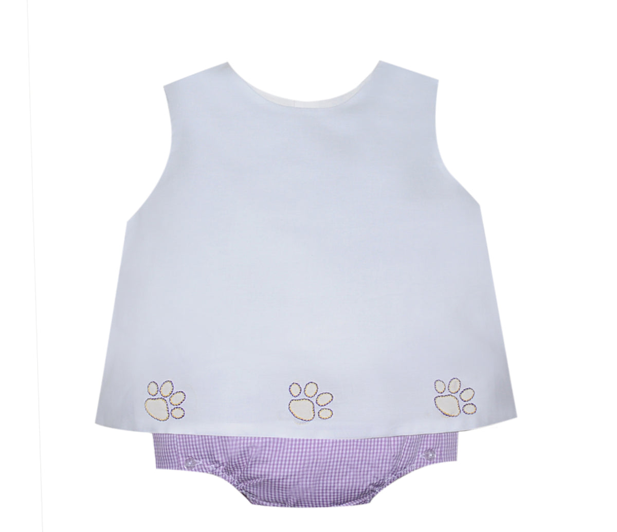 Southern Saturday Purple/Gold Paw Diaper Set