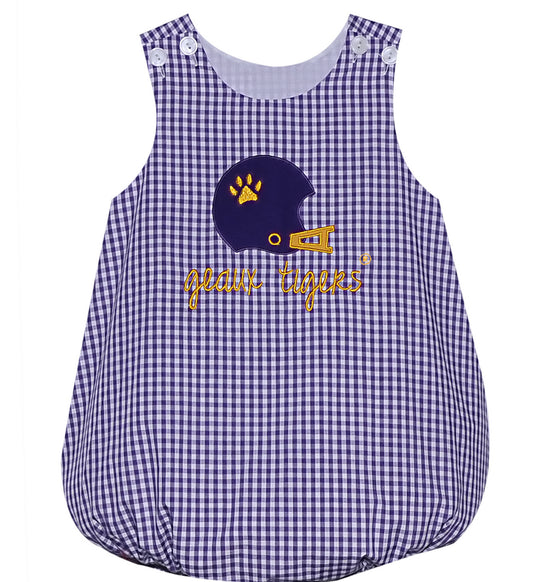 RN Helmet Applique Boy Bubble-Purple/Gold