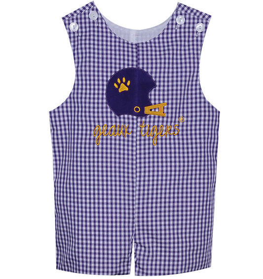RN Helmet Applique Shortall-Purple/Gold