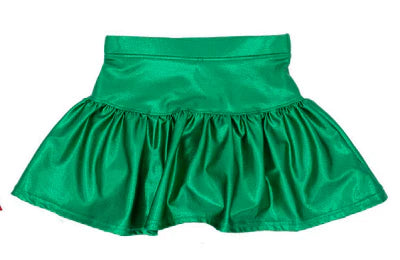Azarhia Gathered Shimmer Skort-Green