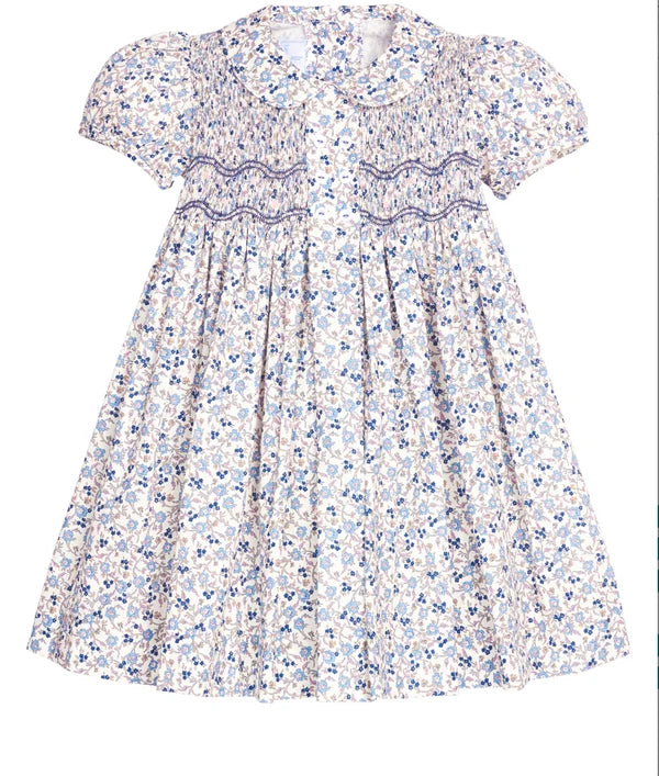 Smocked Bridget Dress - Wisteria Floral