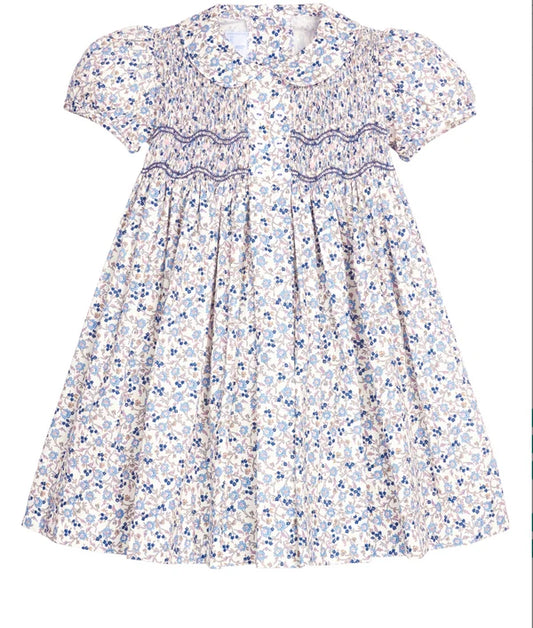 Smocked Bridget Dress - Wisteria Floral
