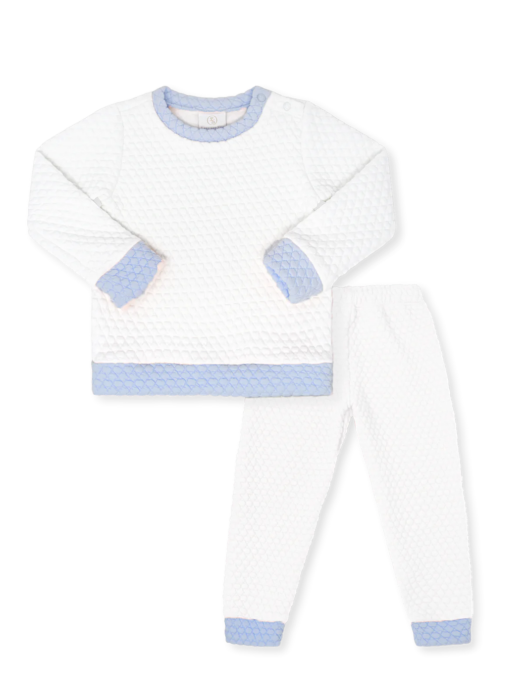 Lullaby Set White/Light Blue Quilted Set