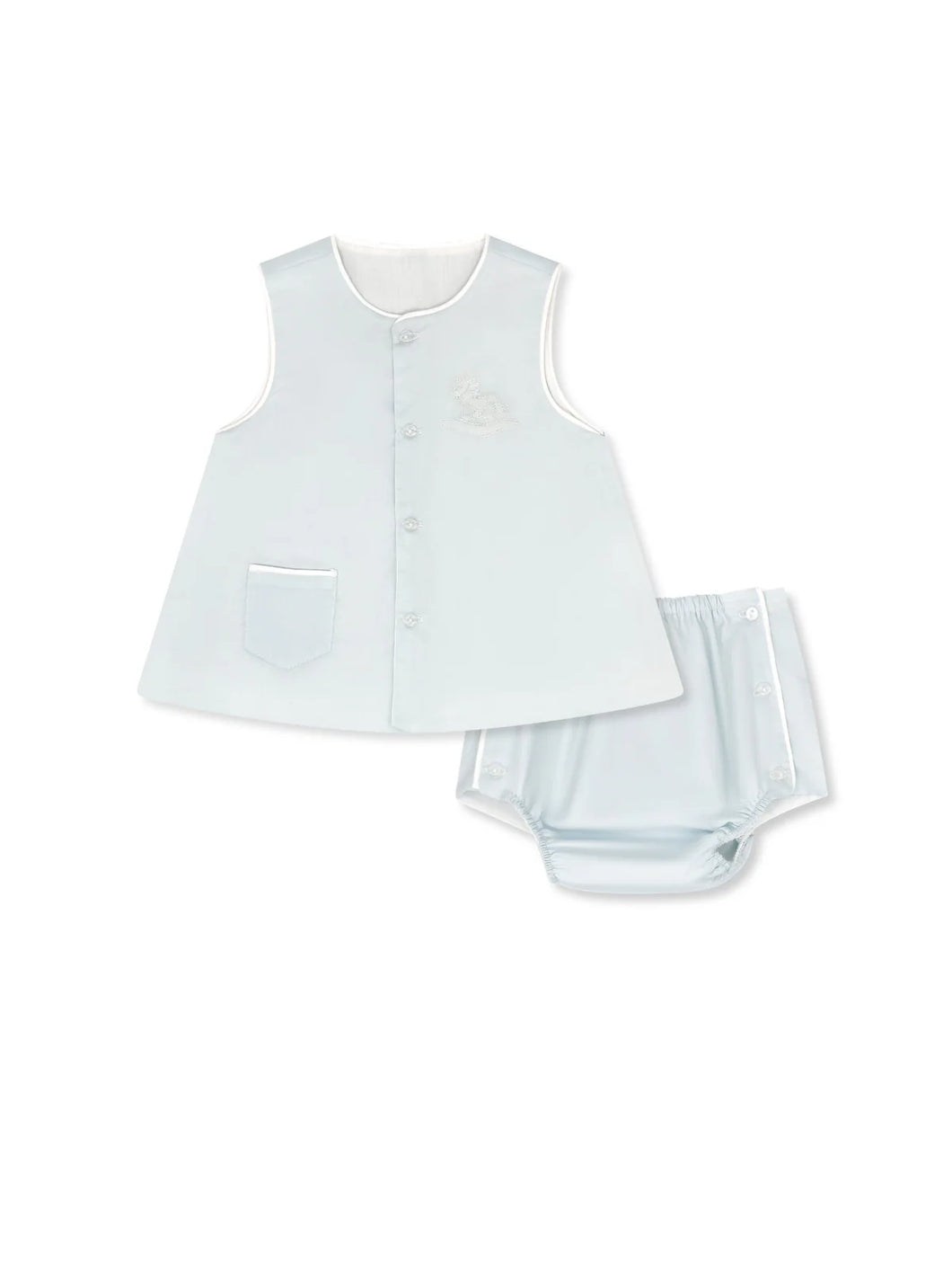 Lullaby Set Mason Rocking Horse Diaper Set-Blue