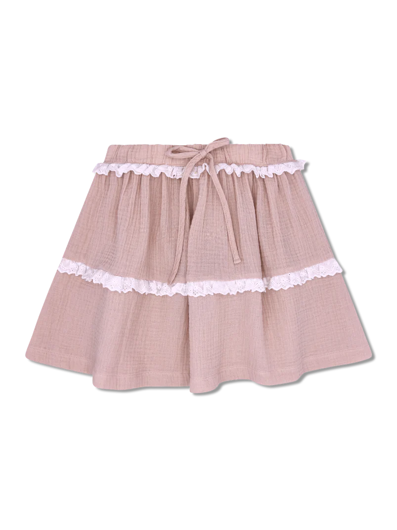 Set Penelope Pink Eyelet Skirt