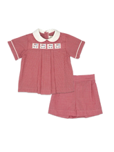 Noah Red Gingham Tab Boy Short Set