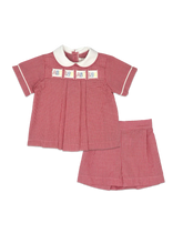 Noah Red Gingham Tab Boy Short Set