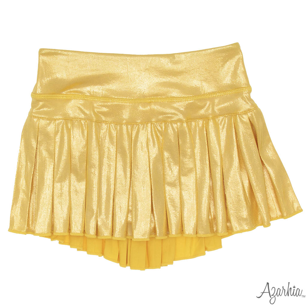 Azarhia Mini Pleated Skort-Gold Shimmer