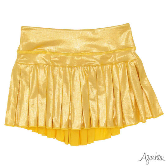Azarhia Mini Pleated Skort-Gold Shimmer