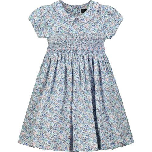 Question Everything Shoreditch Floral Smocked Dress-Pink/Blue