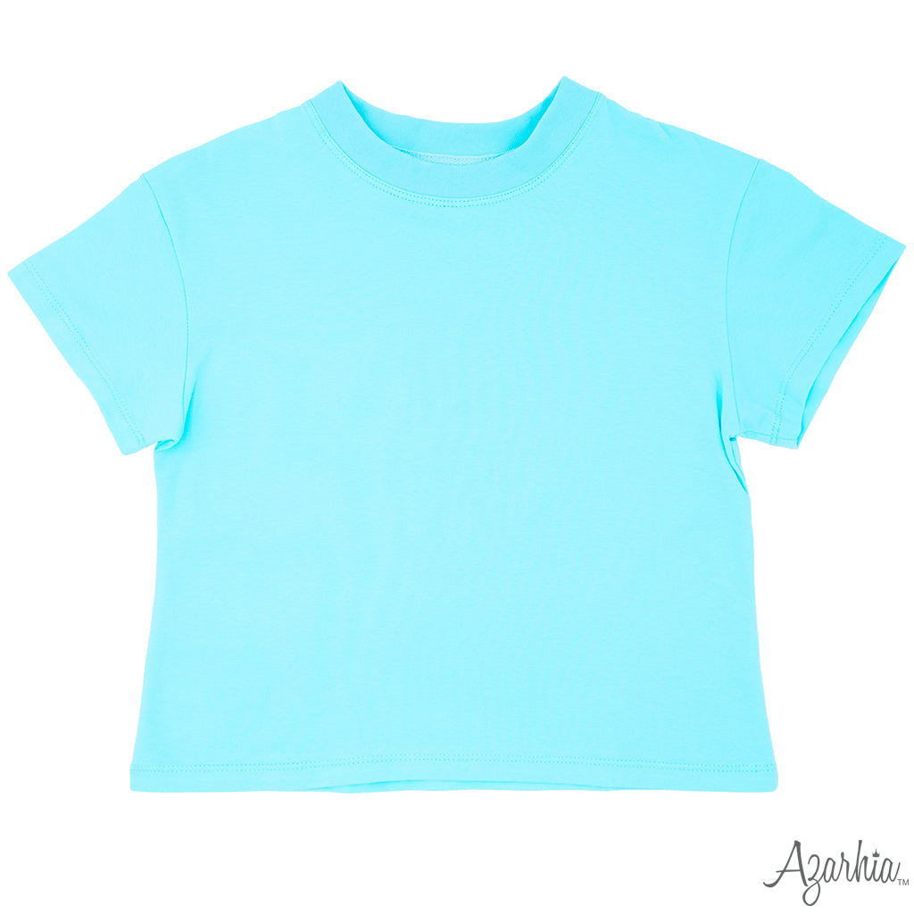 Azarhia Boxy T Shirt-Sky Blue