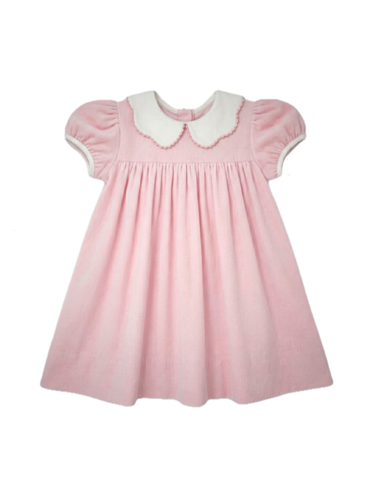 Special Moments S/S Velvet Dress w/ Peterpan Collar