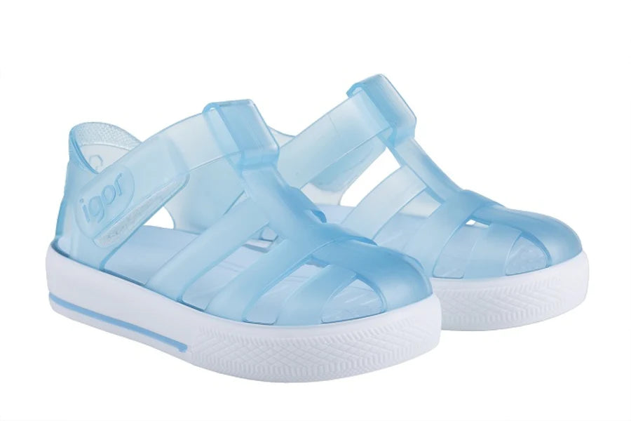 Igor Star Sandals-Transparent Celeste