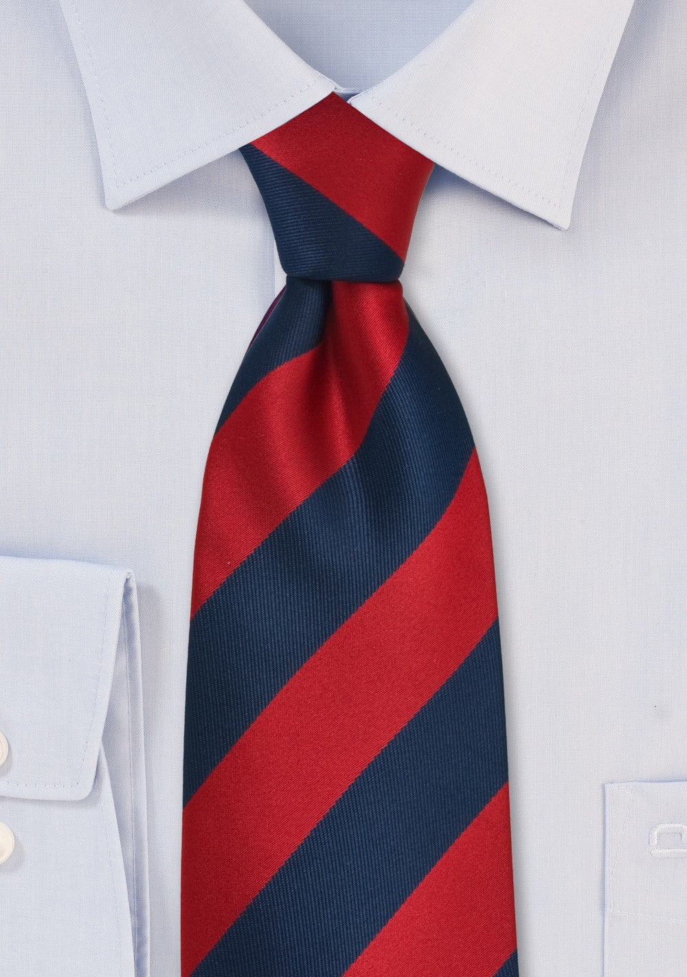 Striped Bows Necktie Cherry and Navy