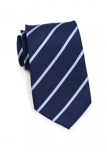 Dark and Light Blue Striped Tie