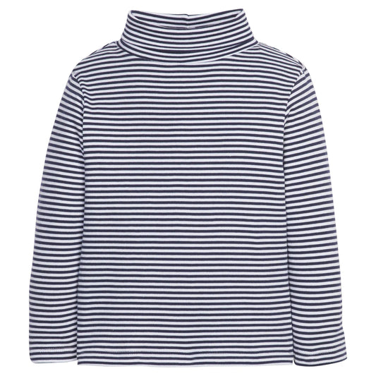 LE Striped Turtleneck-Navy