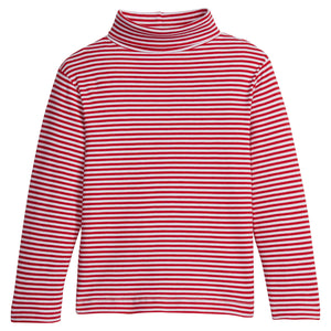 LE Striped Turtleneck-Red