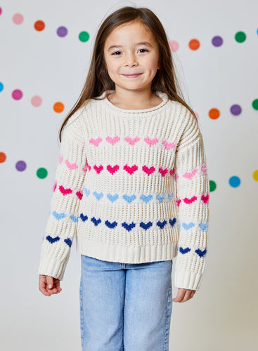Design History Row Hearts Sweater