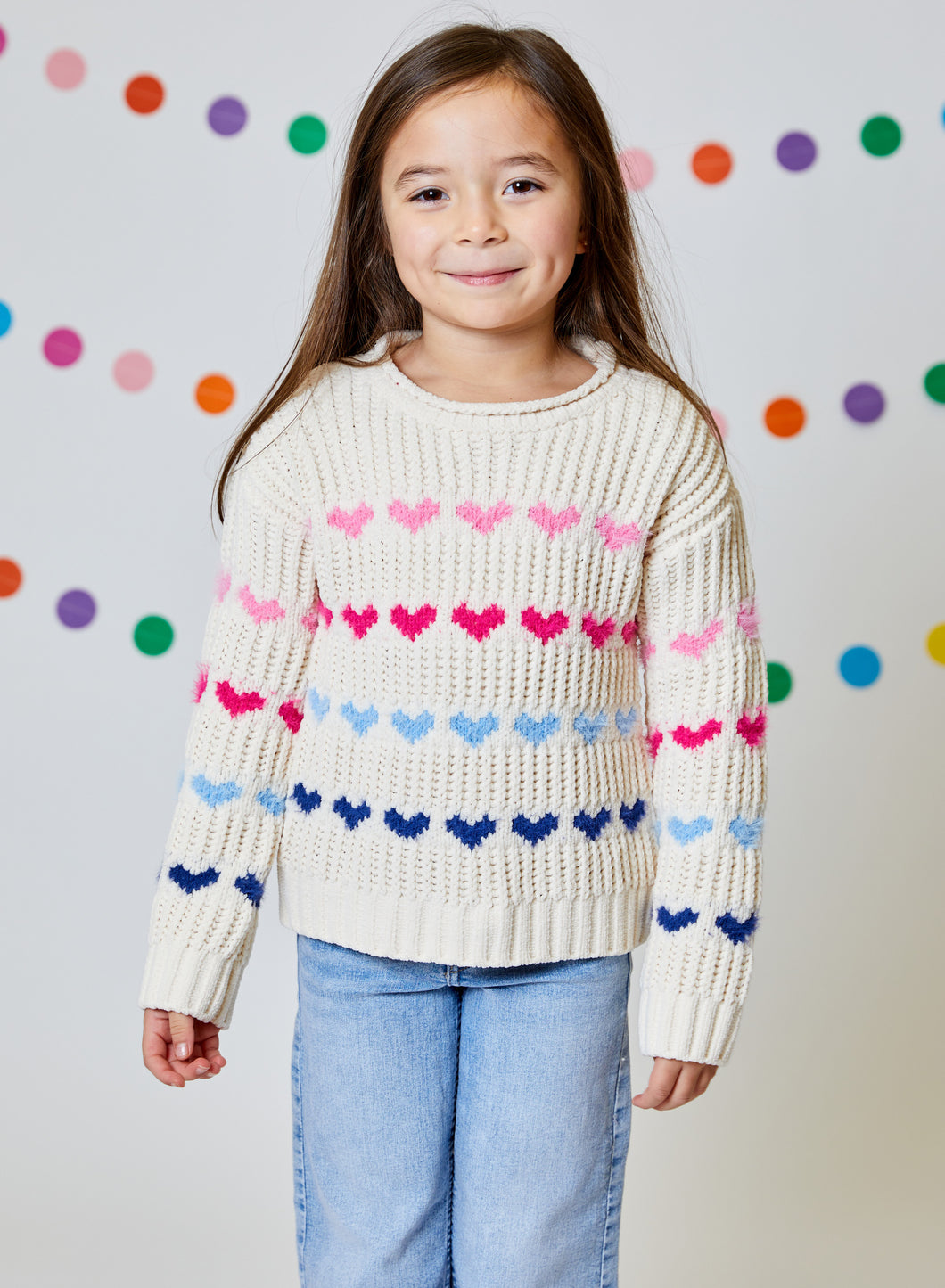 Design History Row Hearts Sweater