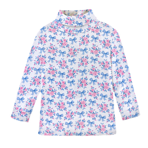 BCC Blue Floral Turtleneck