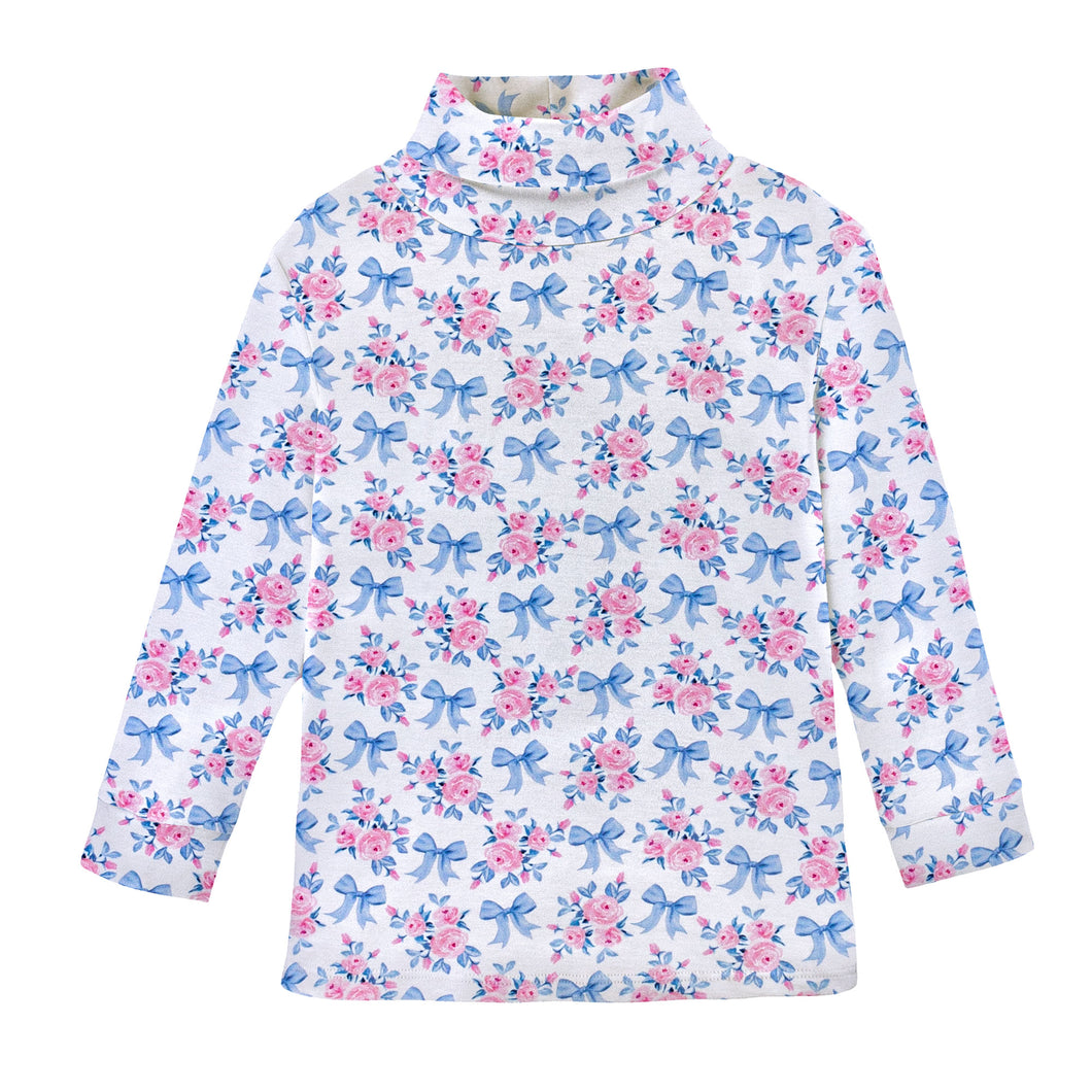 BCC Blue Floral Turtleneck
