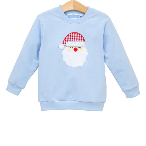 Trotter Street French Terry Santa Pullover-Lt. Blue