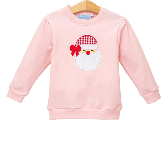 Trotter Street Santa French Terry Pullover-Lt. Pink