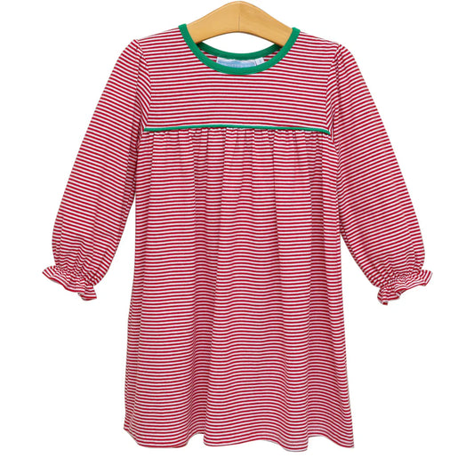 Trotter Street Ellie Dress-Red Stripe/Green
