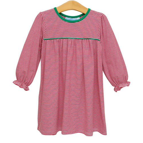 Trotter Street Ellie Dress-Red Stripe/Green