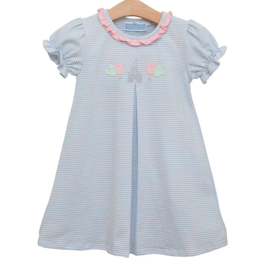 Trotter Street Magical S/S Dress-Blue Stripe