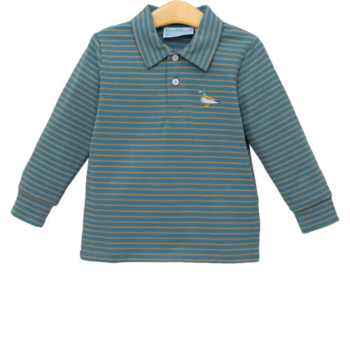 Trotter Street Mallard Embroidered L/S Polo