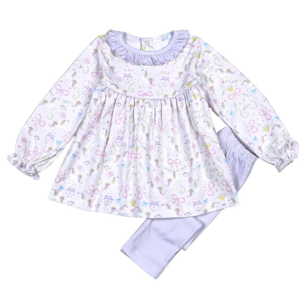 Baby Loren Unicorns Pima Pant Set