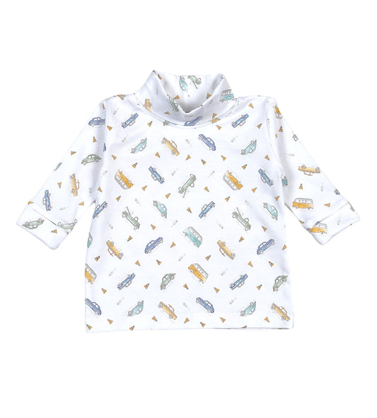 Baby Loren Vintage Cars Pima Turtleneck