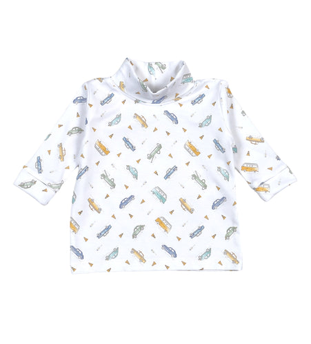 Baby Loren Vintage Cars Pima Turtleneck