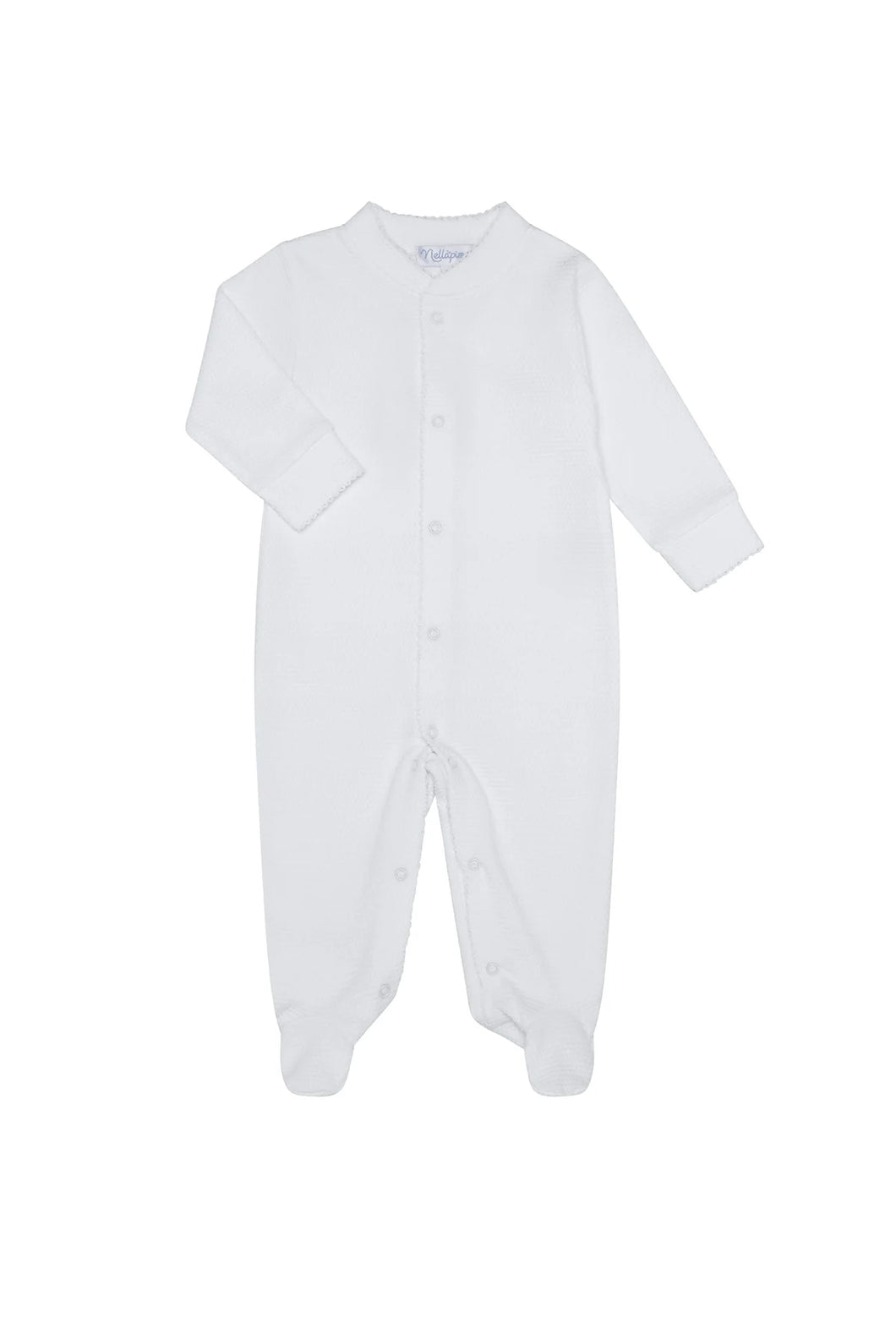 Nella Pima White Bubble Footie-White