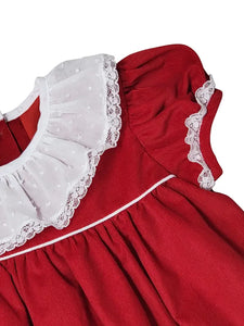 Marco & Lizzie Red Cord Float with Swiss Dot Collar