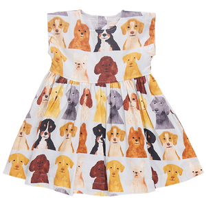 Pink Chicken Watercolor Dogs Dress