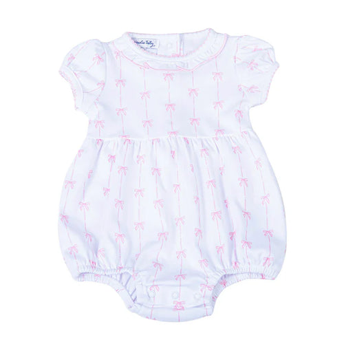 Magnolia Baby S/S Bow Print Knit Bubble