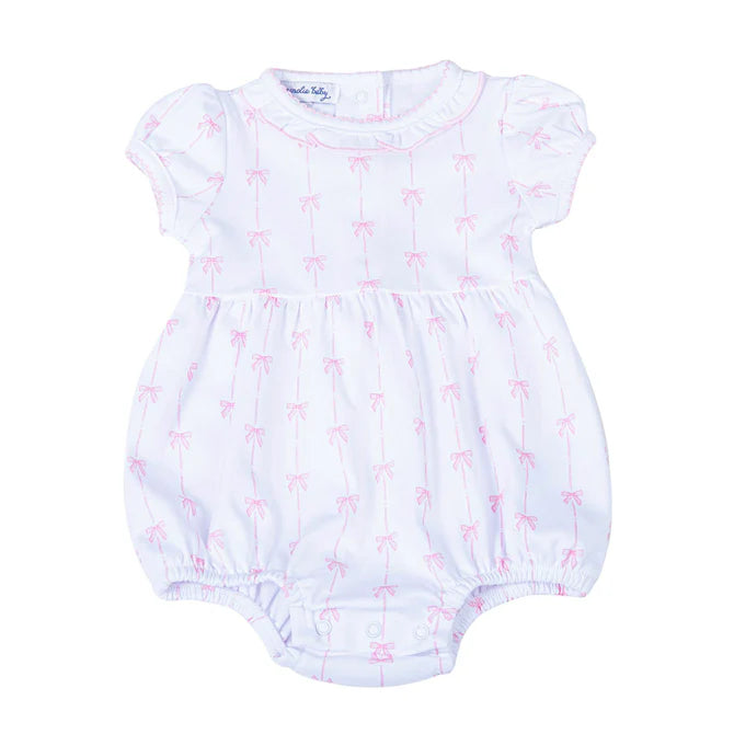 Magnolia Baby S/S Bow Print Knit Bubble