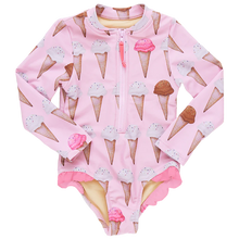 Pink Chicken Neapolitan Cones Rashguard Swimsuit