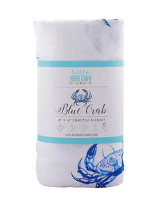 Little Hometown Blue Crab Swaddle Blanket