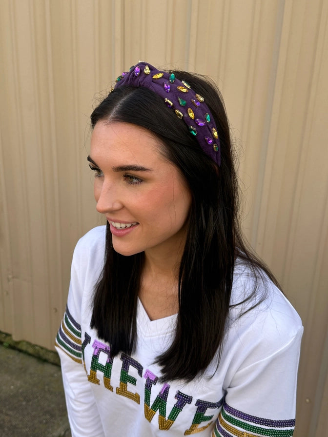 Jeweled Headband-Dark Purple