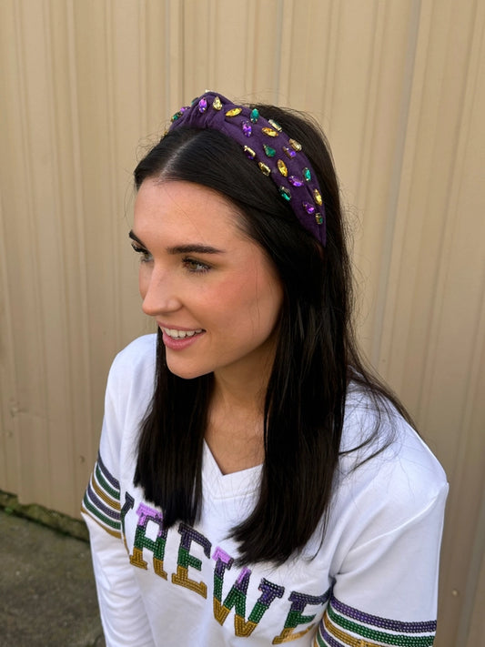 Jeweled Headband-Dark Purple