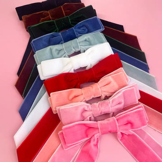 Velvet Ribbon Hair Bow Clip